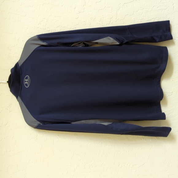 Men's Under Armour ColdGear 1/4 Zip Mock Neck Navy / Gray Pullover Size XL - Picture 3 of 7